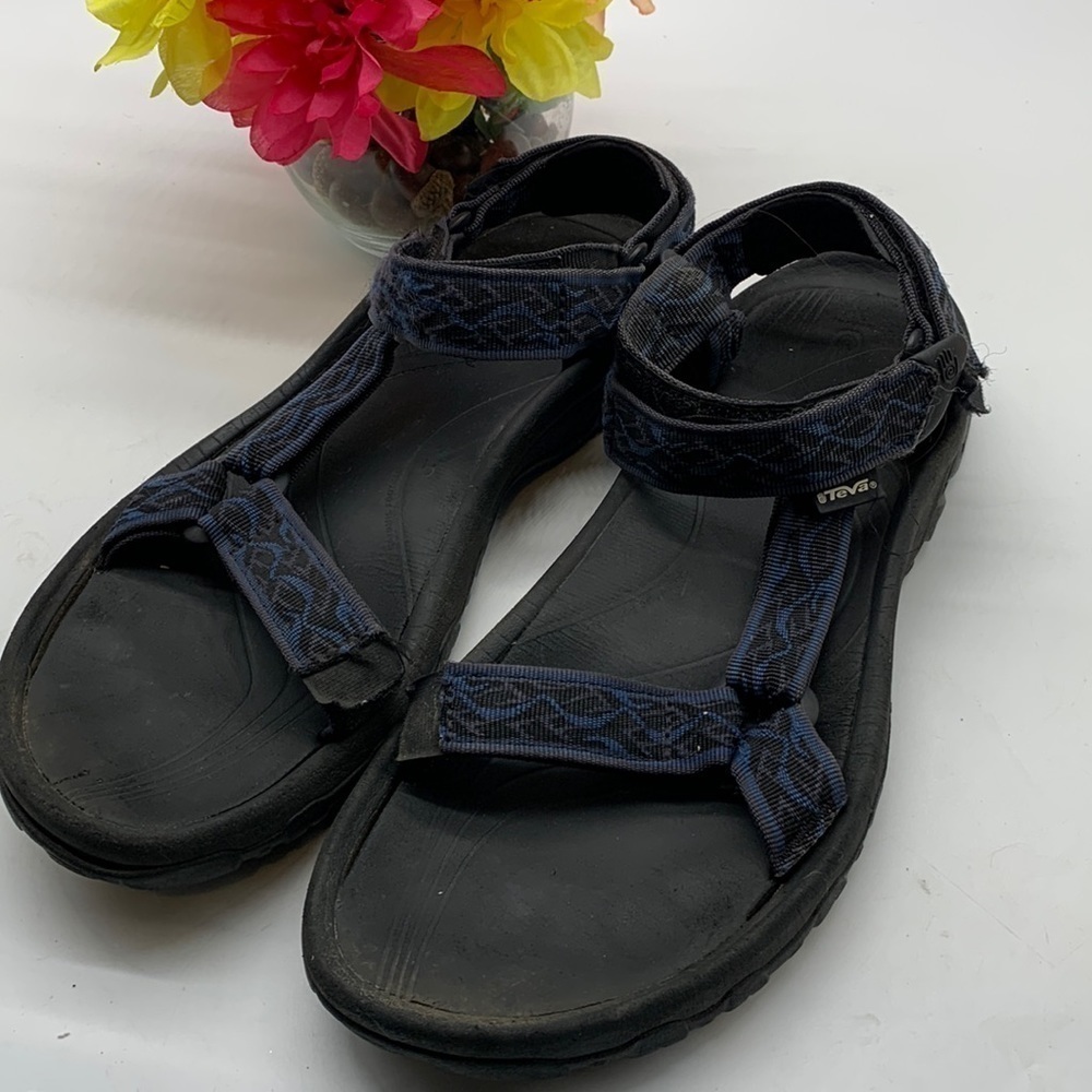 Teva Hurricane Black Blue Sport Sandals Sz 12. MS1326E